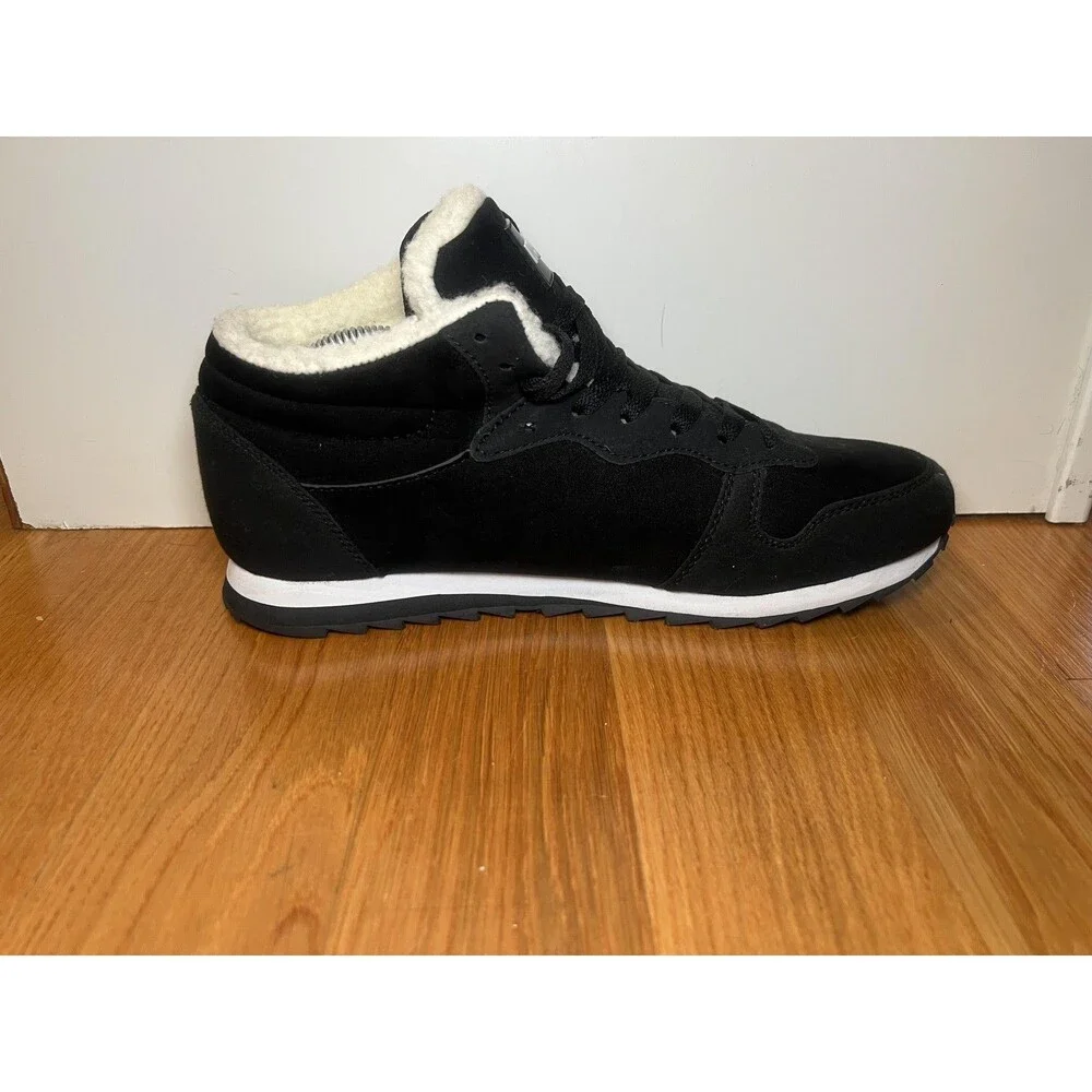 Wooly's Shoes Mens Size 12 EU 46 Black Faux Shearling Lined Winter Sneaker Boots